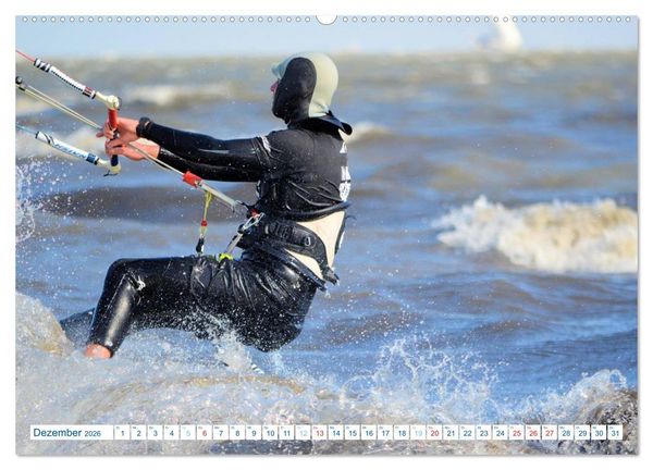Produktbild: Kitesurfen - Wind und Wellen (Wandkalender 2026 DIN A2 quer), CALVENDO Monatskalender