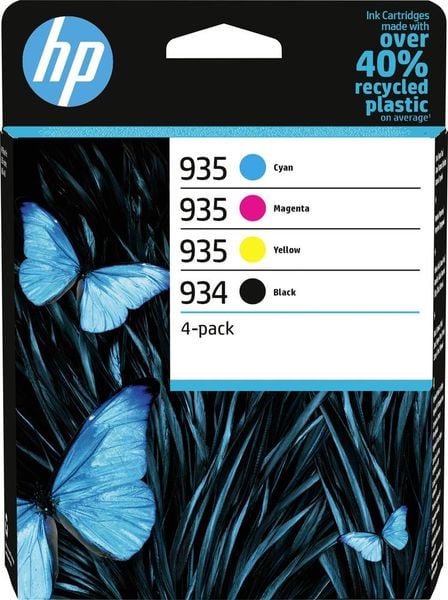 HP 934 Druckerpatrone 4er-Pack Original Schwarz, Cyan, Magenta, Gelb 6ZC72AE Tinte