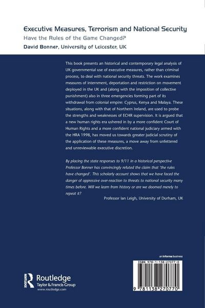 Produktbild: Executive Measures, Terrorism and National Security