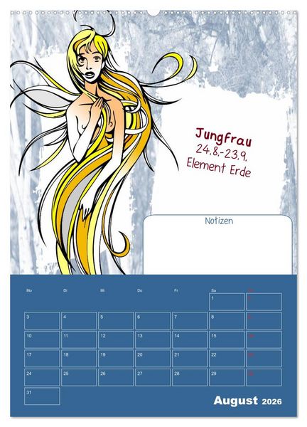Produktbild: Sternzeichen &bull; Geburtstagskalender / Planer (hochwertiger Premium Wandkalender 2026 DIN A2 hoch), Kunstdruck in Hochglanz
