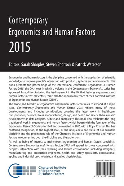 Produktbild: Contemporary Ergonomics and Human Factors 2015