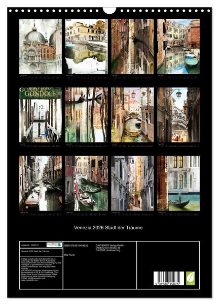 Produktbild: Venezia 2026 Stadt der Tr&auml;ume (Wandkalender 2026 DIN A3 hoch), CALVENDO Monatskalender