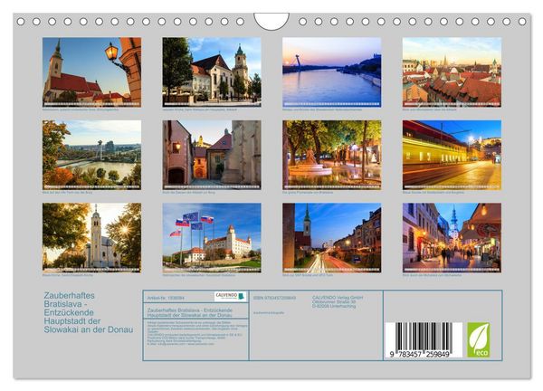 Produktbild: Zauberhaftes Bratislava - Entz&uuml;ckende Hauptstadt der Slowakai an der Donau (Wandkalender 2026 DIN A4 quer), CALVENDO Monatskalender