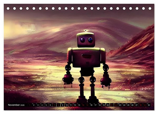 Produktbild: Roboter - Computertr&auml;ume aus der KI (Tischkalender 2026 DIN A5 quer), CALVENDO Monatskalender