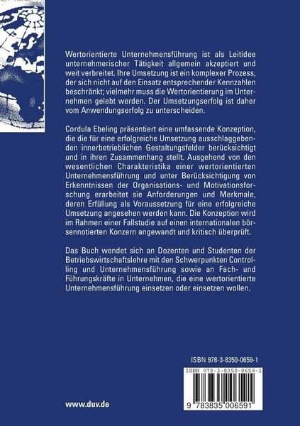 Produktbild: Erfolgsfaktoren einer wertorientierten Unternehmensf&uuml;hrung