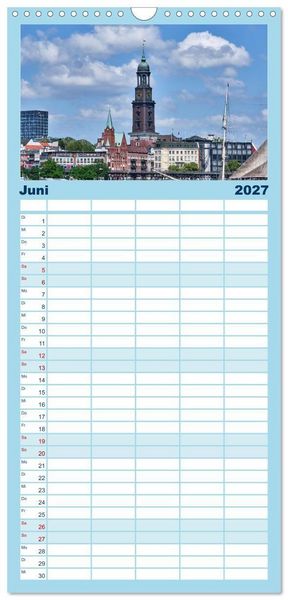 Produktbild: Familienplaner 2027 - Freie Hansestadt Hamburg mit 5 Spalten (Wandkalender, 21 x 45 cm) CALVENDO