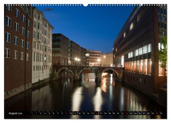 Produktbild: Mein Hamburg - Am sch&ouml;nsten bei Nacht (hochwertiger Premium Wandkalender 2026 DIN A2 quer), Kunstdruck in Hochglanz