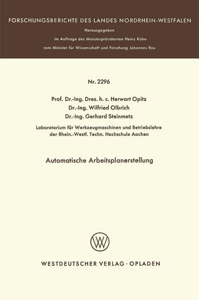 Produktbild: Automatische Arbeitsplanerstellung
