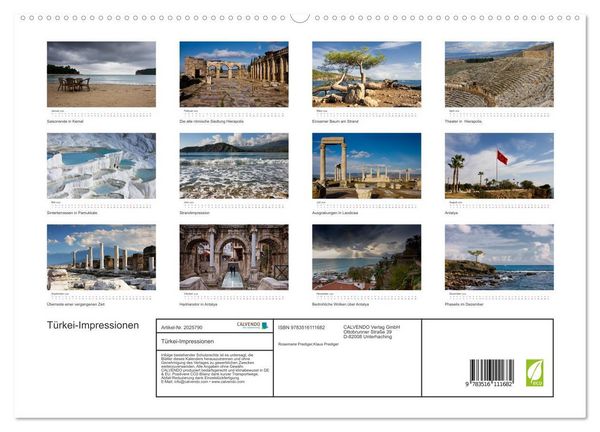 Produktbild: T&uuml;rkei-Impressionen (hochwertiger Premium Wandkalender 2026 DIN A2 quer), Kunstdruck in Hochglanz