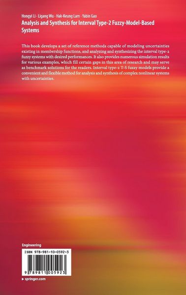 Produktbild: Analysis and Synthesis for Interval Type-2 Fuzzy-Model-Based Systems