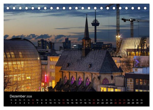 Produktbild: k&ouml;ln dunkelbunt II &ndash; Die Stadt leuchtet! (Tischkalender 2026 DIN A5 quer), CALVENDO Monatskalender
