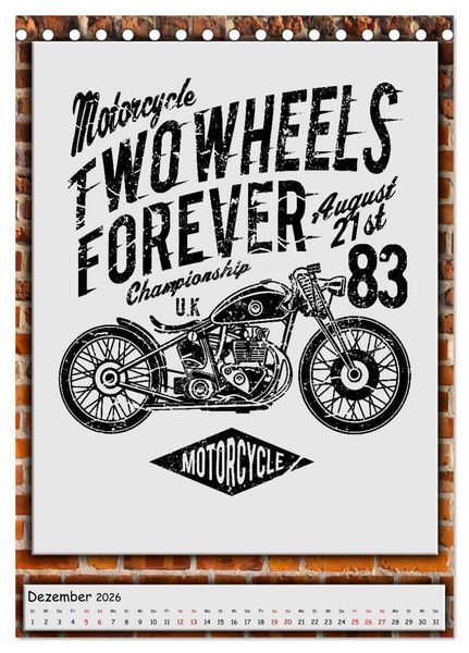 Produktbild: Motorrad - nostalgische Momente (Tischkalender 2026 DIN A5 hoch), CALVENDO Monatskalender