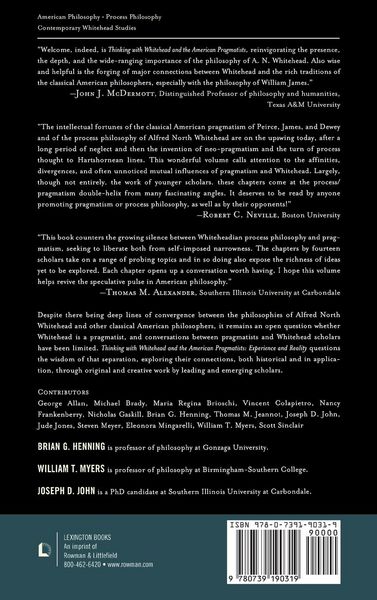 Produktbild: Thinking with Whitehead and the American Pragmatists