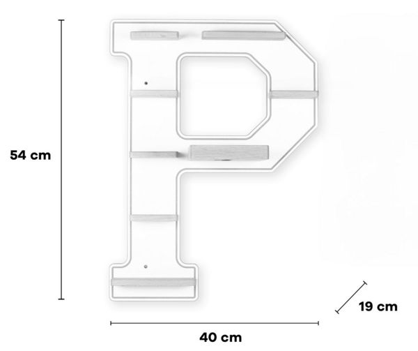 Produktbild: Wandregal  "Buchstabe P" f&uuml;r Toniebox