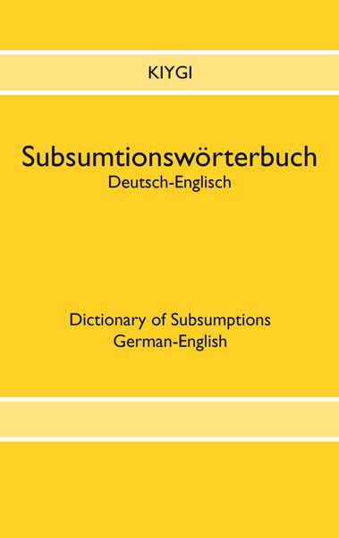 Produktbild: Subsumtionsw&ouml;rterbuch Deutsch-Englisch