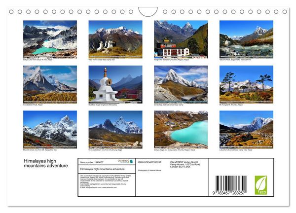 Produktbild: Himalayas high mountains adventure (Wall Calendar 2026 DIN A4 landscape), CALVENDO 12 Month Wall Calendar