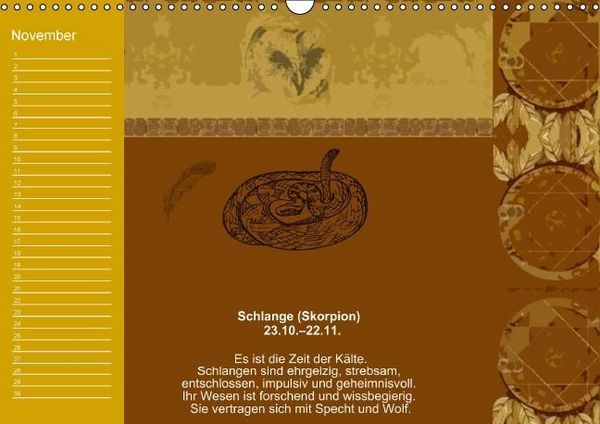 Produktbild: Indianisches Horoskop / Geburtstagskalender (Wandkalender immerw&auml;hrend DIN A3 quer)