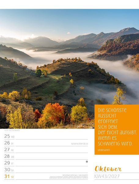 Produktbild: Augenblicke der Achtsamkeit Wochenplaner Kalender 2027