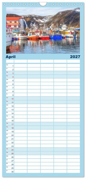 Produktbild: Familienplaner 2027 - Norwegen - Wilde Sch&ouml;nheit mit 5 Spalten (Wandkalender, 21 x 45 cm) CALVENDO