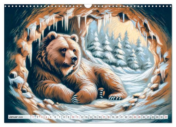 Produktbild: Ein Jahr mit den B&auml;ren - Ein majest&auml;tisches Leben in der Wildnis (Wandkalender 2026 DIN A3 quer), CALVENDO Monatskalender