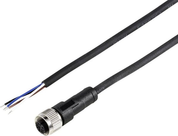 TRU COMPONENTS TC-12833120 Sensor-/Aktor-Anschlussleitung M12 Kupplung, gerade 5 m Polzahl Sensoren: 4 1 St.