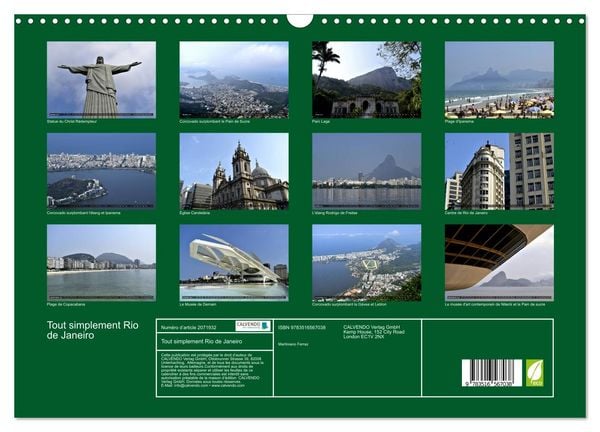 Produktbild: Tout simplement Rio de Janeiro (Calendrier mural 2026 DIN A3 vertical), CALVENDO calendrier mensuel