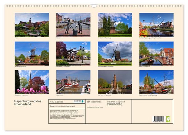Produktbild: Papenburg und das Rheiderland (Wandkalender 2026 DIN A2 quer), CALVENDO Monatskalender