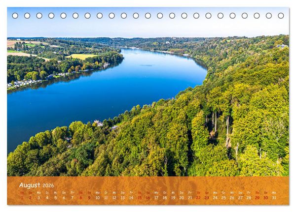 Produktbild: Talsperren der Ruhr und ihrer Nebenfl&uuml;sse aus der Vogelperspektive (Tischkalender 2026 DIN A5 quer), CALVENDO Monatskalender