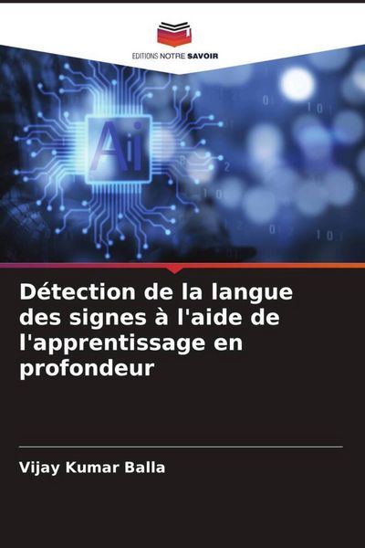 Produktbild: D&eacute;tection de la langue des signes &agrave; l'aide de l'apprentissage en profondeur