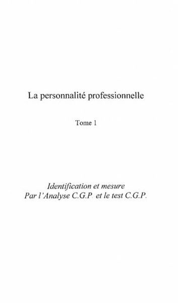 Produktbild: La Personnalite Professionnelle