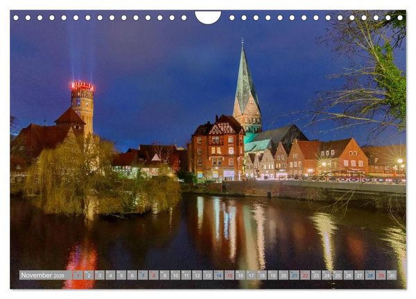 Produktbild: L&uuml;neburg - Eine mittelalterliche und romantische Hansestadt (Wandkalender 2026 DIN A4 quer), CALVENDO Monatskalender