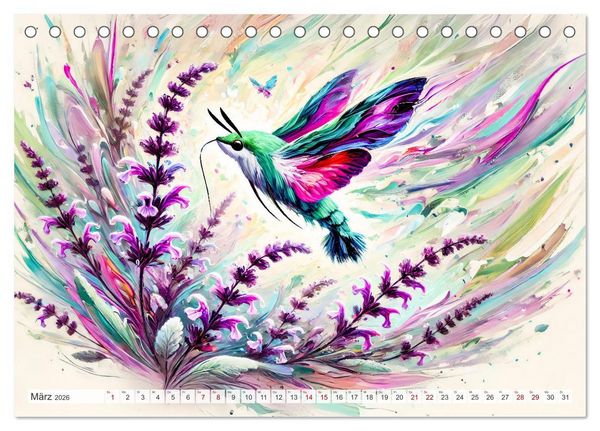Produktbild: Schmetterlinge und ihre Blumenfreunde in lebhaften Farben (Tischkalender 2026 DIN A5 quer), CALVENDO Monatskalender