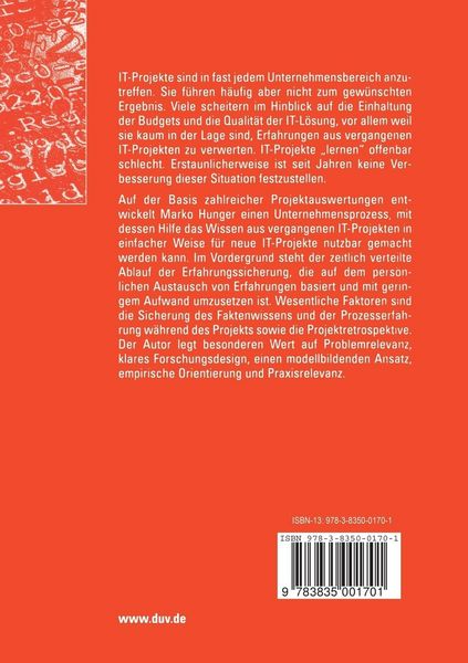 Produktbild: Erfahrungssicherung in IT-Projekten
