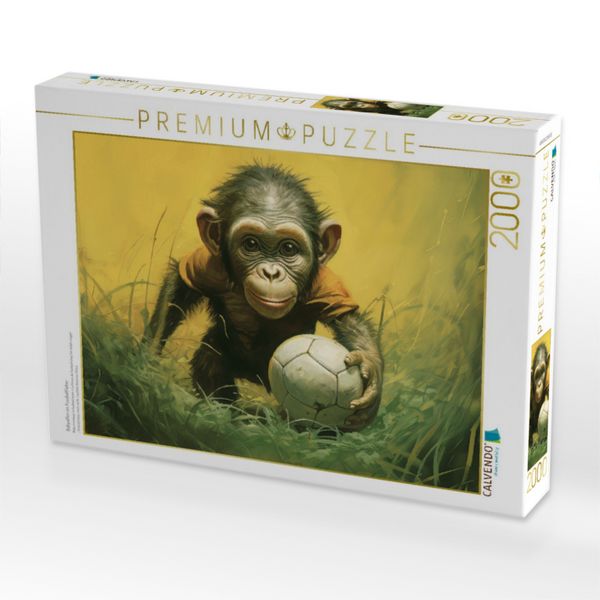 Produktbild: CALVENDO Puzzle Babyaffen im Fussballfieber | 2000 Teile Lege-Gr&ouml;&szlig;e 90x67cm Foto-Puzzle f&uuml;r gl&uuml;ckliche Stunden
