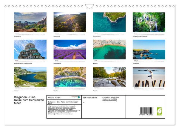 Produktbild: Bulgarien - Eine Reise zum Schwarzen Meer. (Wandkalender 2026 DIN A3 quer), CALVENDO Monatskalender