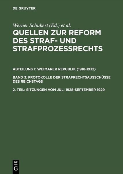 Produktbild: Sitzungen vom Juli 1928&ndash;September 1929