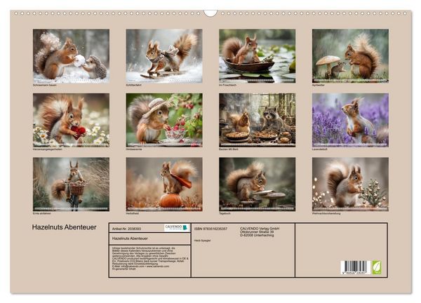 Produktbild: Hazelnuts Abenteuer (Wandkalender 2026 DIN A2 quer), CALVENDO Monatskalender