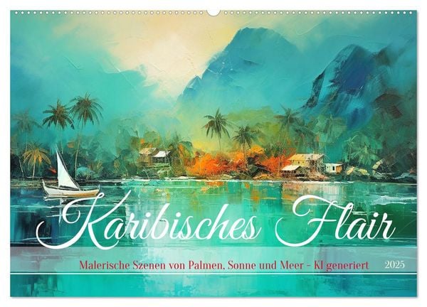 Karibisches Flair (Wandkalender 2025 DIN A2 quer), CALVENDO Monatskalender