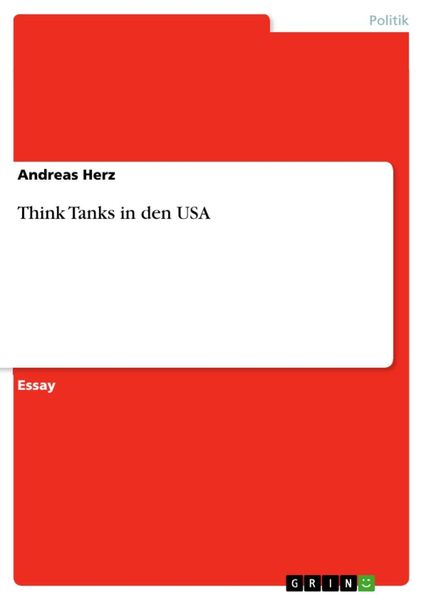 Produktbild: Think Tanks in den USA