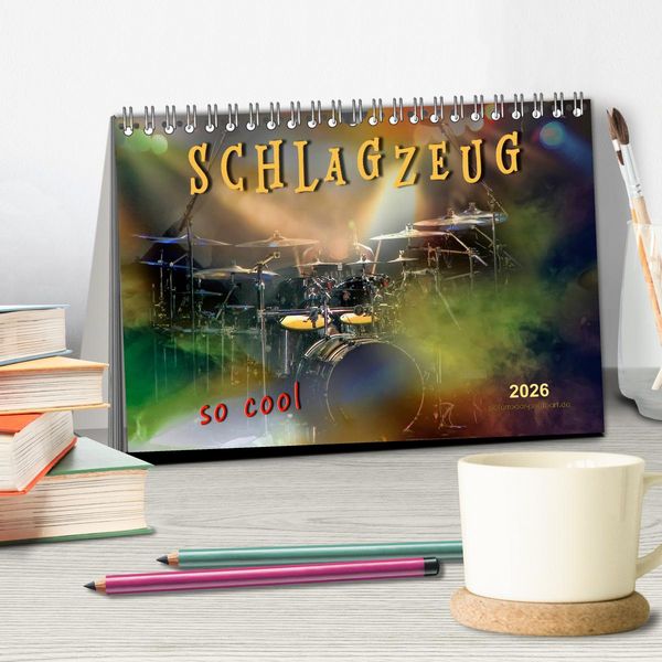 Produktbild: Schlagzeug - so cool (Tischkalender 2026 DIN A5 quer), CALVENDO Monatskalender