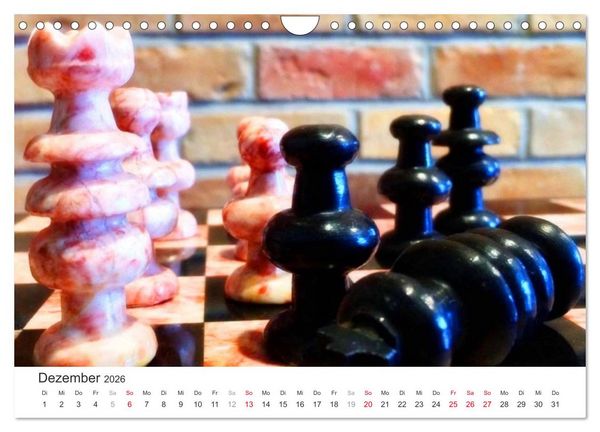 Produktbild: Schach 2026. Impressionen von Figuren und Spielen (Wandkalender 2026 DIN A4 quer), CALVENDO Monatskalender