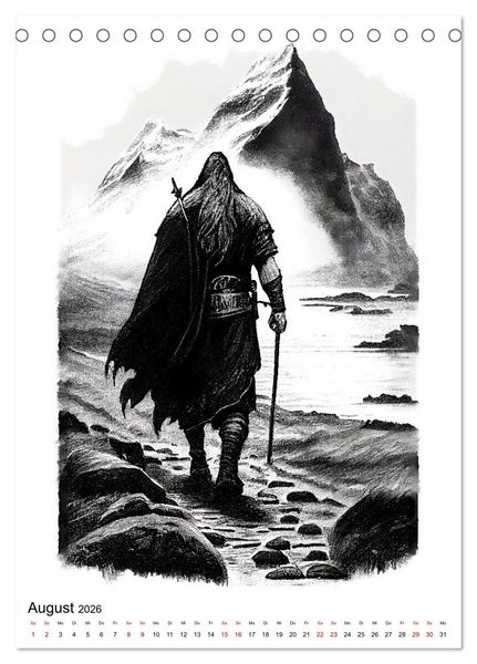 Produktbild: Welt und Mythologie der Wikinger (Tischkalender 2026 DIN A5 hoch), CALVENDO Monatskalender