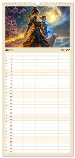 Produktbild: Familienplaner 2027 - Wilde Seelen mit 5 Spalten (Wandkalender, 21 x 45 cm) CALVENDO