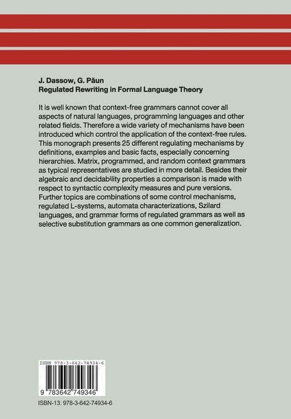 Produktbild: Regulated Rewriting in Formal Language Theory