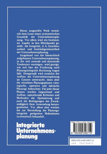 Produktbild: Integrierte Unternehmensplanung