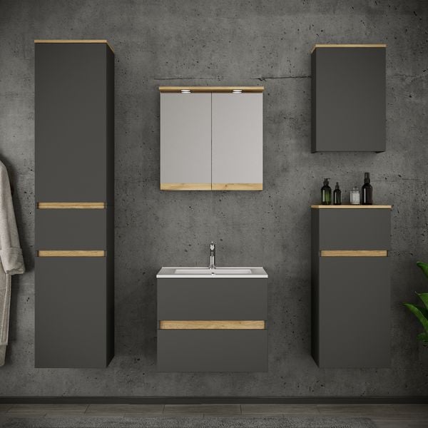 Produktbild: 4 tlg. Badm&ouml;bel-Set mit Waschbecken Cosila-I 61 cm