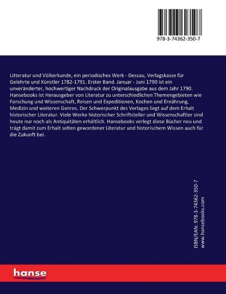Produktbild: Litteratur und V&ouml;lkerkunde, ein periodisches Werk