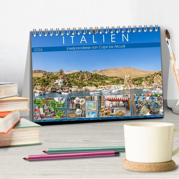 Produktbild: Italien - Inselparadiese von Capri bis Alicudi (Tischkalender 2026 DIN A5 quer), CALVENDO Monatskalender