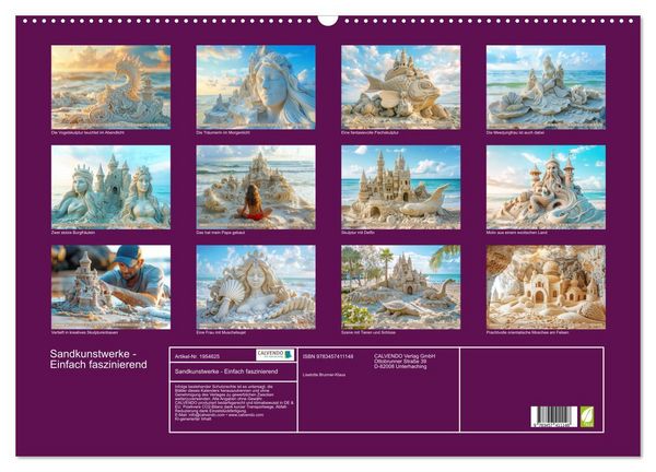 Produktbild: Sandkunstwerke - Einfach faszinierend (Wandkalender 2026 DIN A2 quer), CALVENDO Monatskalender