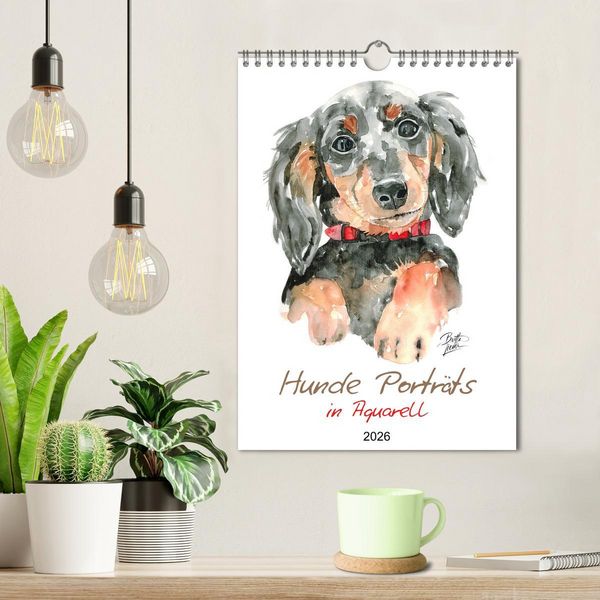 Produktbild: Hunde Portr&auml;ts in Aquarell (Wandkalender 2026 DIN A4 hoch), CALVENDO Monatskalender